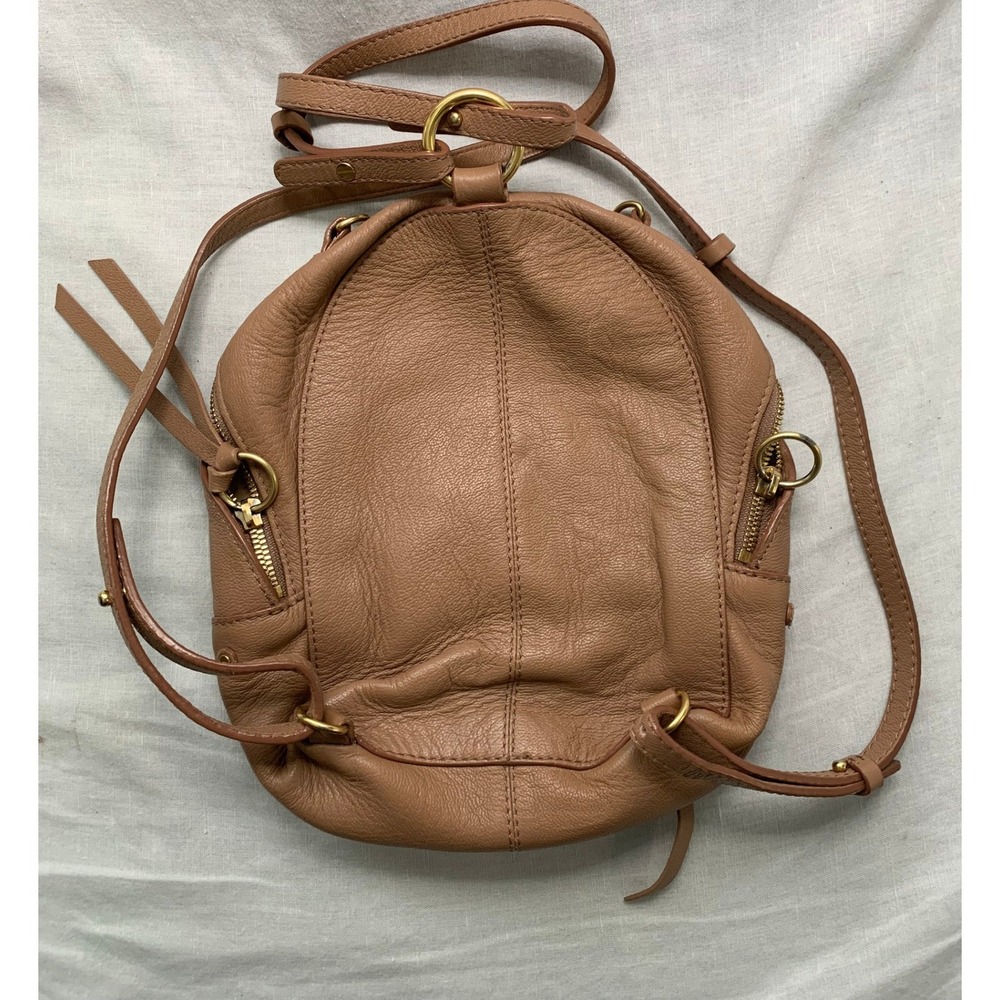 See by Chloe Olga Small Tan Pebbled Leather Backpack Gold Ring Zipper #600 - Picture 2 of 7